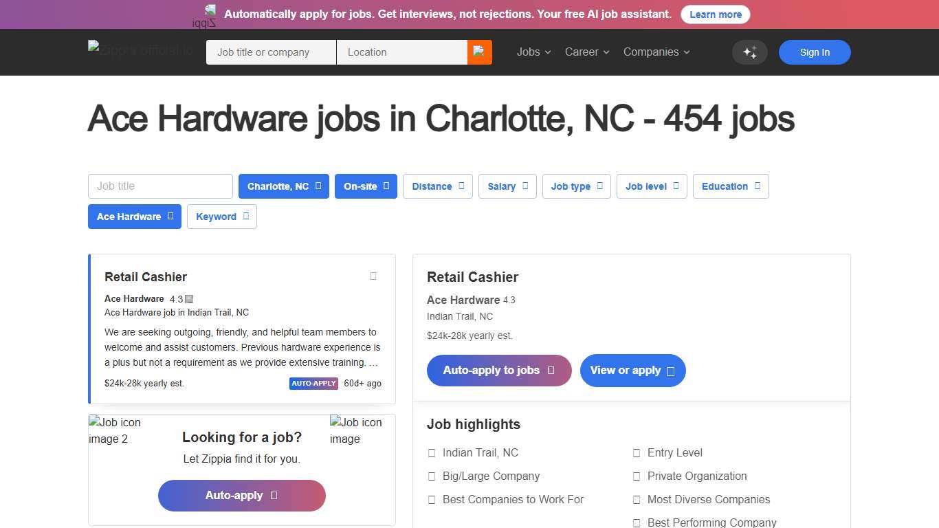 Ace Hardware Charlotte, NC Jobs January, 2026 (Hiring Now!) - Zippia